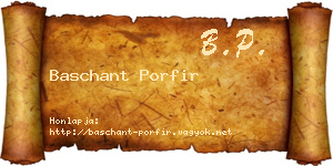 Baschant Porfir névjegykártya